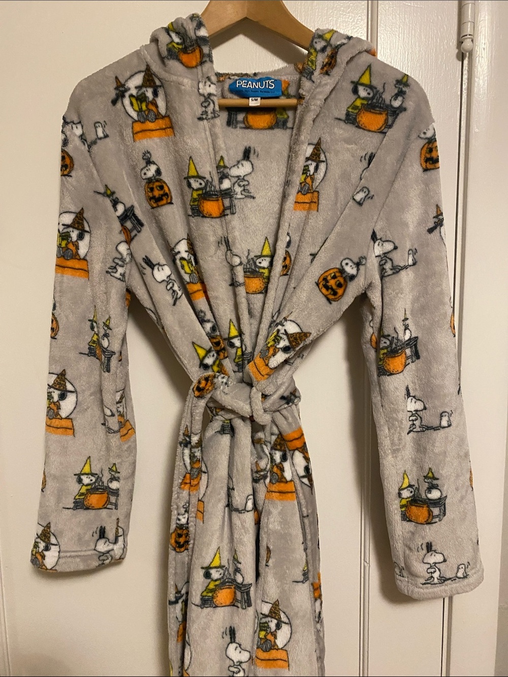 Peanuts Berkshire Gray Wizard Snoopy Halloween Hooded Short Robe